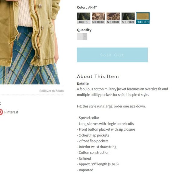 Free People Seize The Day Military Jacket - Picture 15 of 15